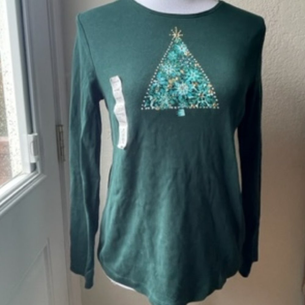 Croft & Barrow Christmas Tree with rhinestones - Size S - NWT